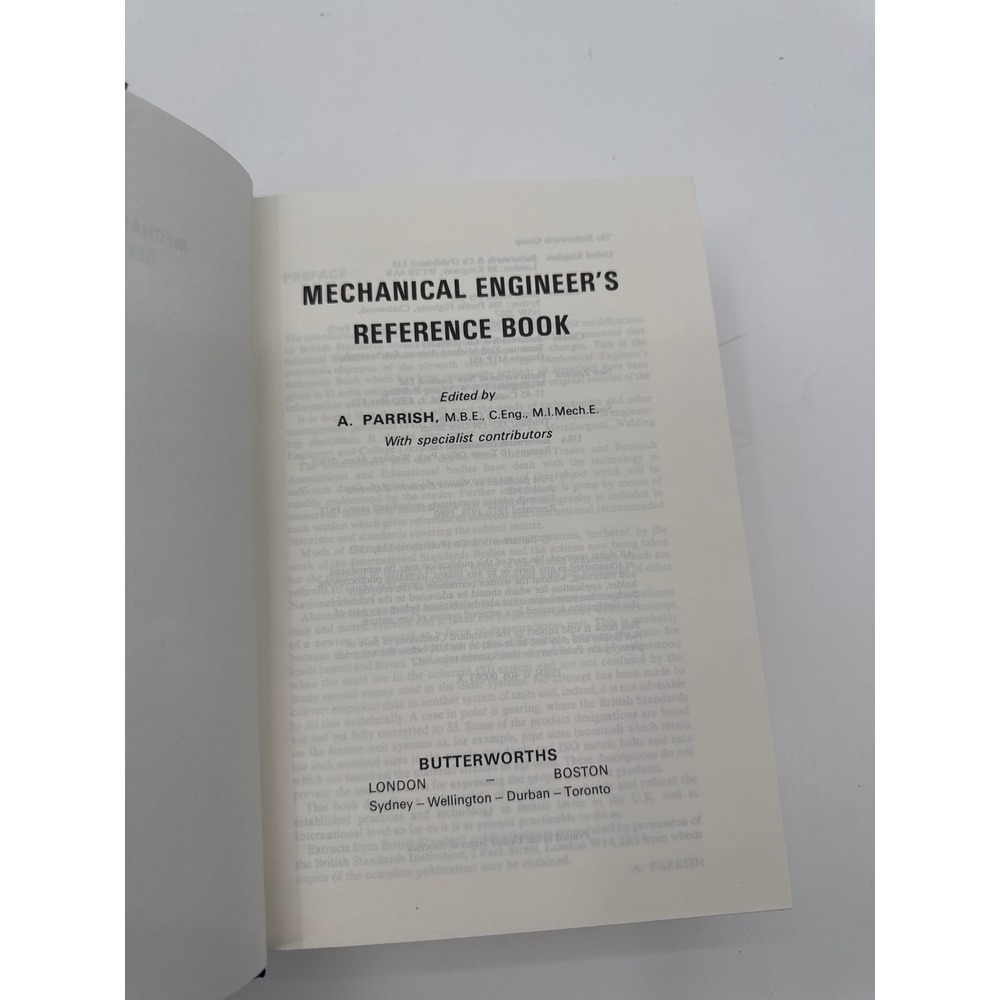 Mechanical Engineer's Reference Book 11th Edition A Parrish Butterworths 1980 - Picture 3 of 8